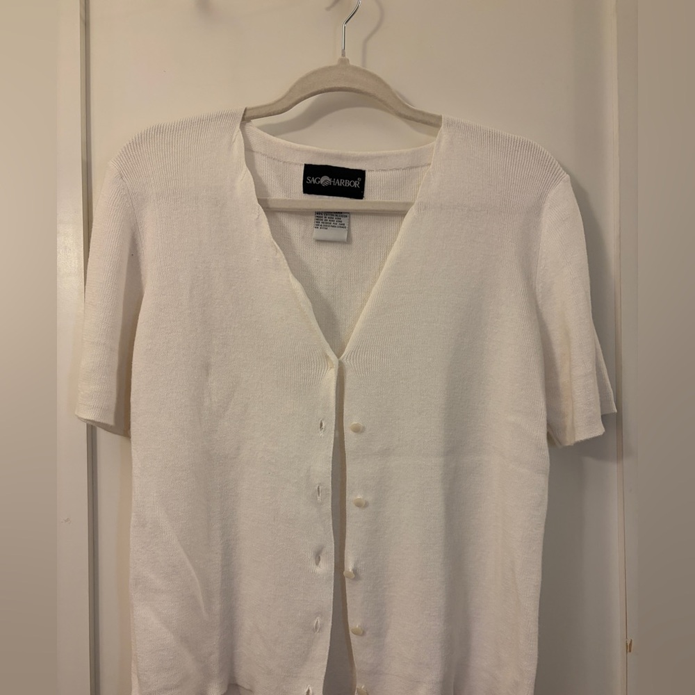 Sag Harbor Cream Knit Cardigan